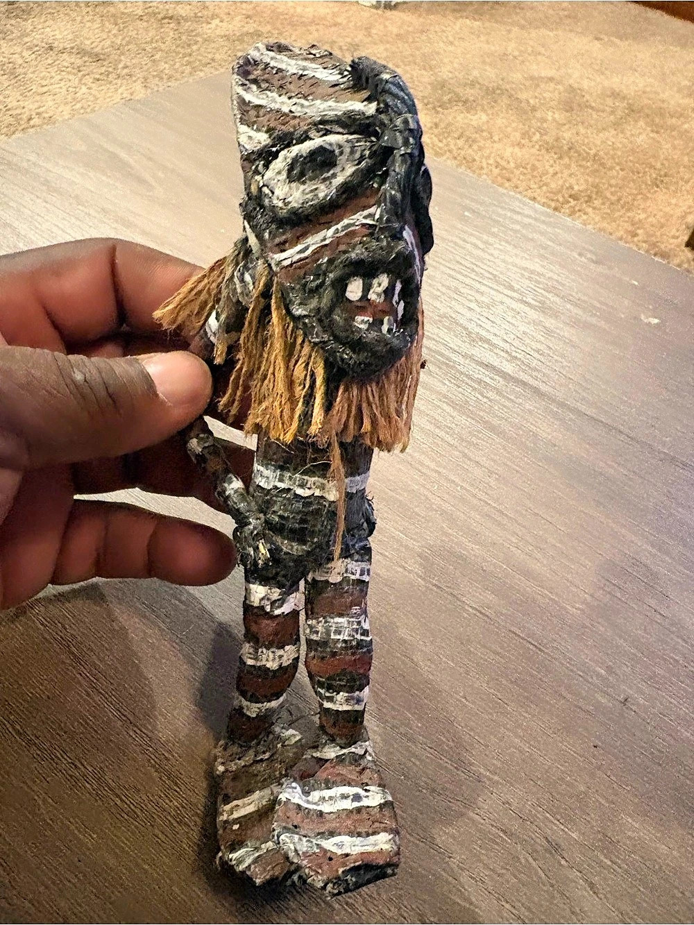 Authentic , hand-crafted African Makishi Folk Art Spirit Doll originating from Z